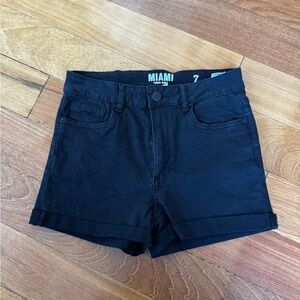 Black High Waisted Denim Shorts. Size 7.